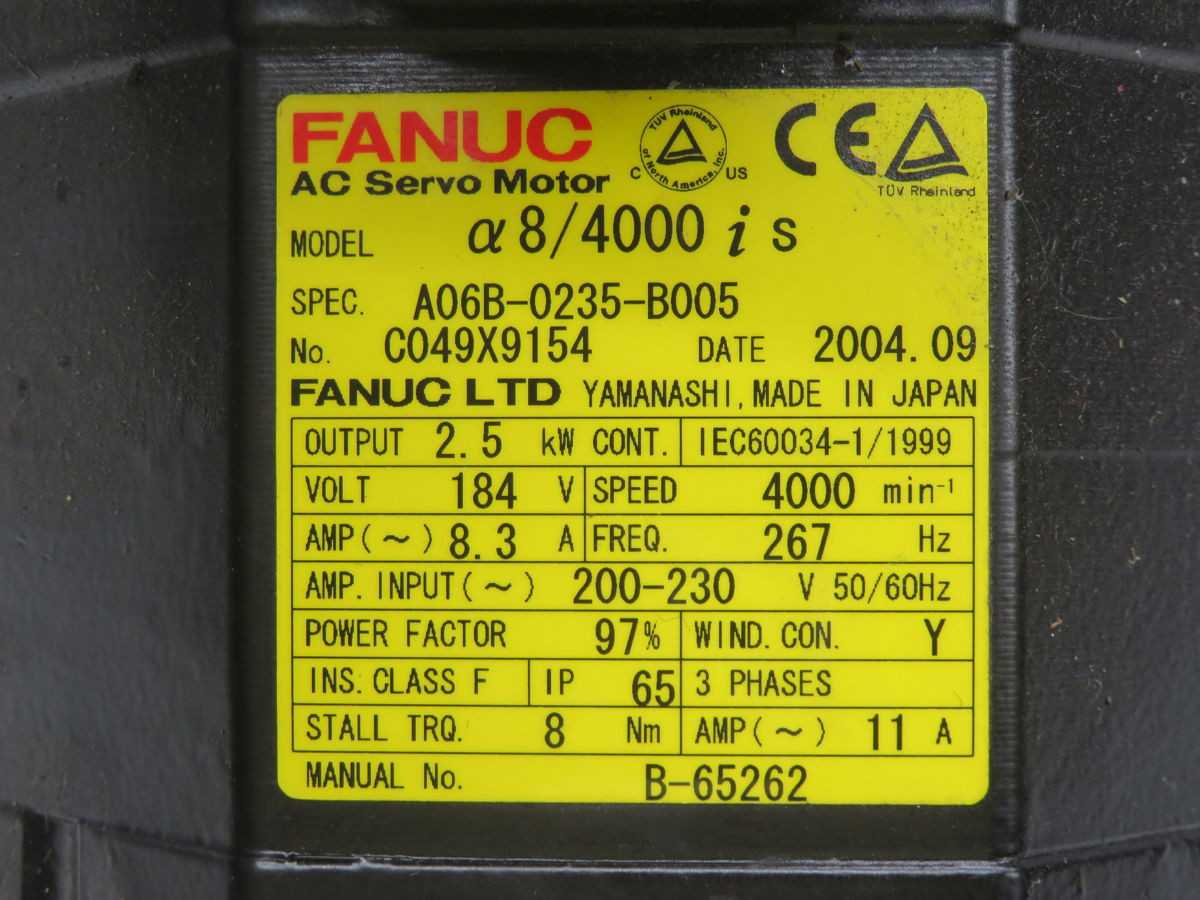 FANUC A8/4000 IS AC SERVO MOTOR T254166 - SERVO