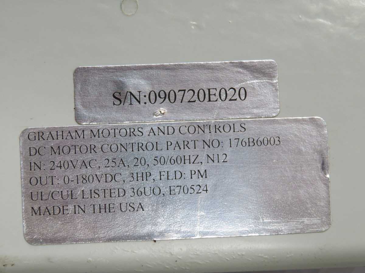Graham Motors And Controls 176B6003 Control Drive T248684 - MOTOR DRIVES