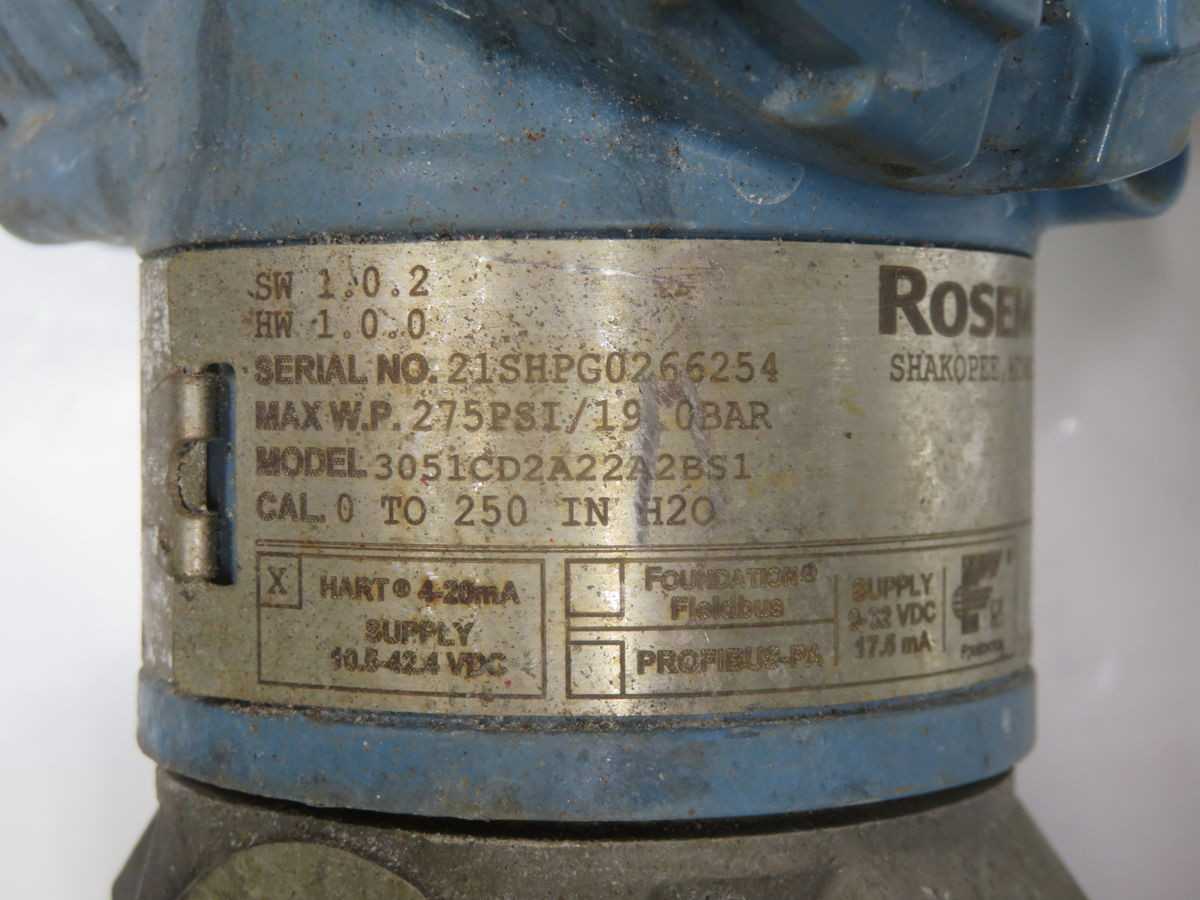 ROSEMOUNT 3051CD2A22A2BS1 FLANGED LIQUID LEVEL PRESSURE TRANSMITTER T251931 - PRESSURE TRANSMITTER