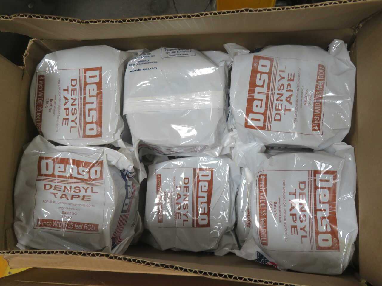 LOT OF 18 DENSO PETROLATUM PIPE-WRAP ANTI-CORROSION TAPE ROLL - ROLLING CARTS