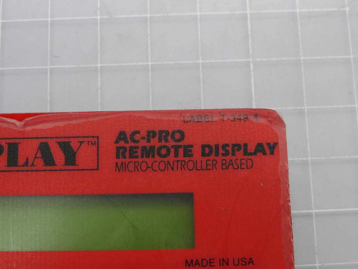 UTILITY RELAY AC-PRO T-349-4 MICRO-CONTROLLER BASED REMOTE DISPLAY T219378 - HMIS & DISPLAYS