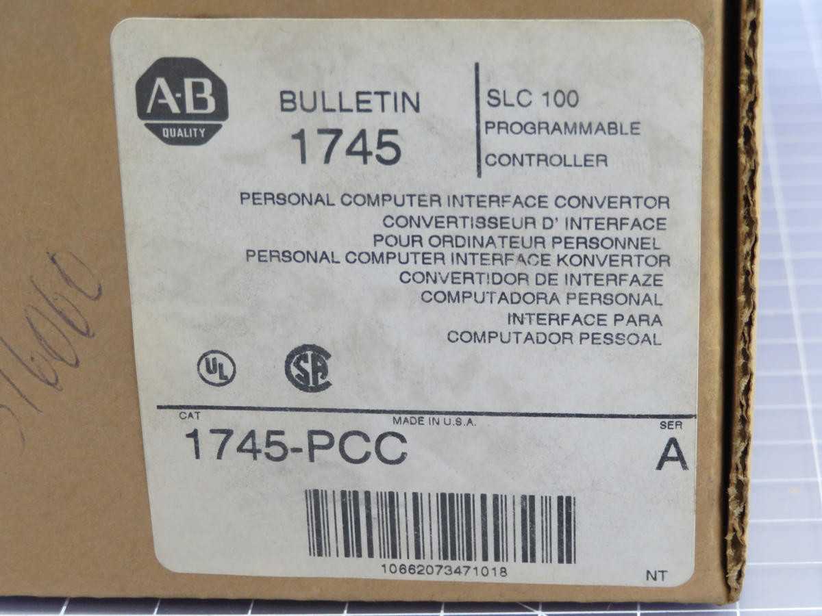 ALLEN BRADLEY 1745-PCC SLC 100 PERSONAL COMPUTER INTERFACE CONVERTOR T210821 - AUTOMATION & CONTROLS
