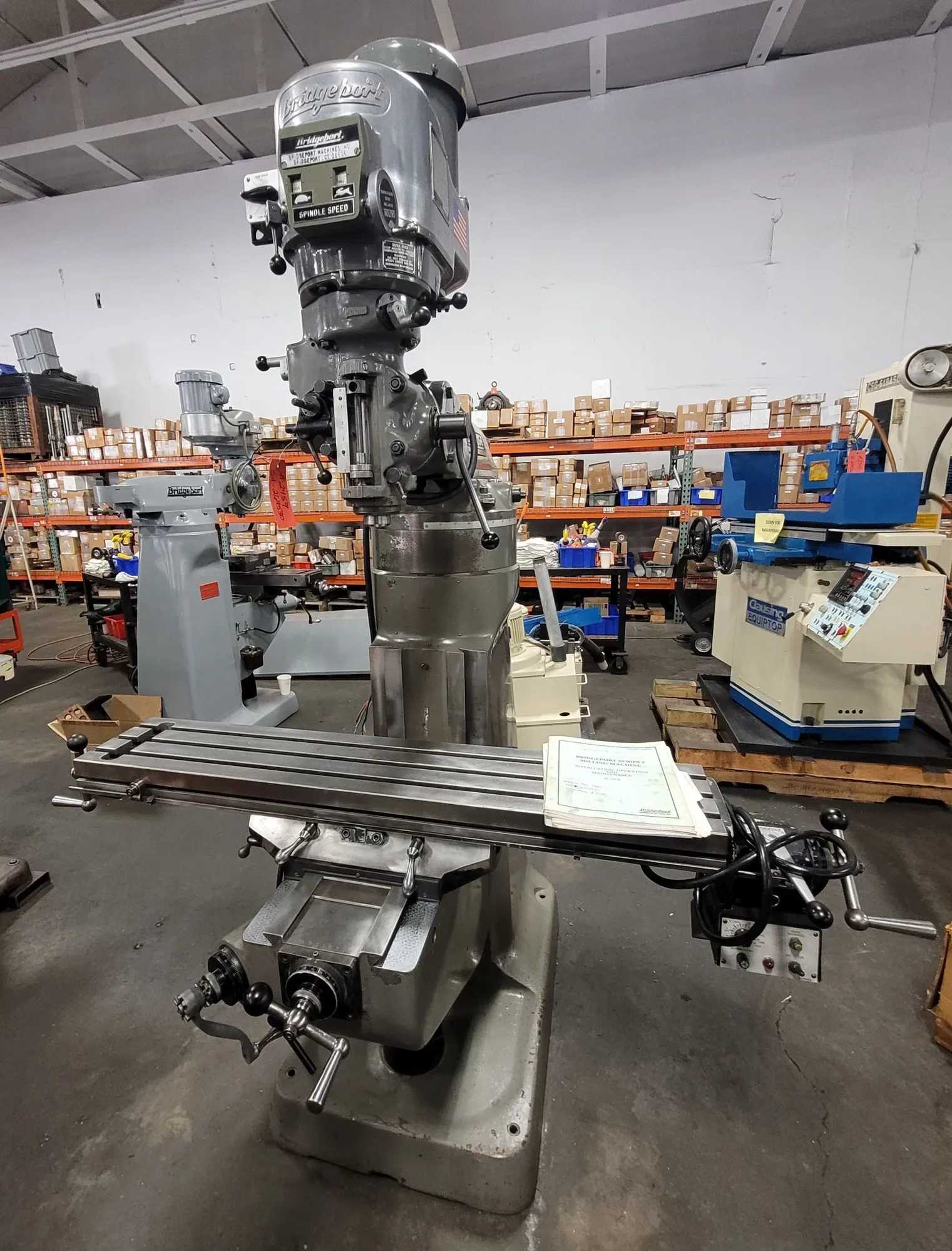 Bridgeport Series 1 Mill With Rebuilt 2HP, Chrome Ways, 48X9 Table, DRO - VERTICAL MILLING MACHINES