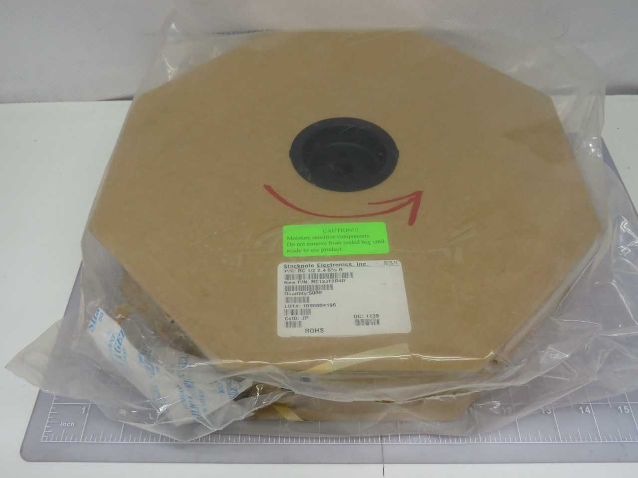 Lot Of 5000 Stackpole Electronics RC12JT2R40 1/2W 5% Through Hole Resistors - ELECTRICAL COMPONENTS