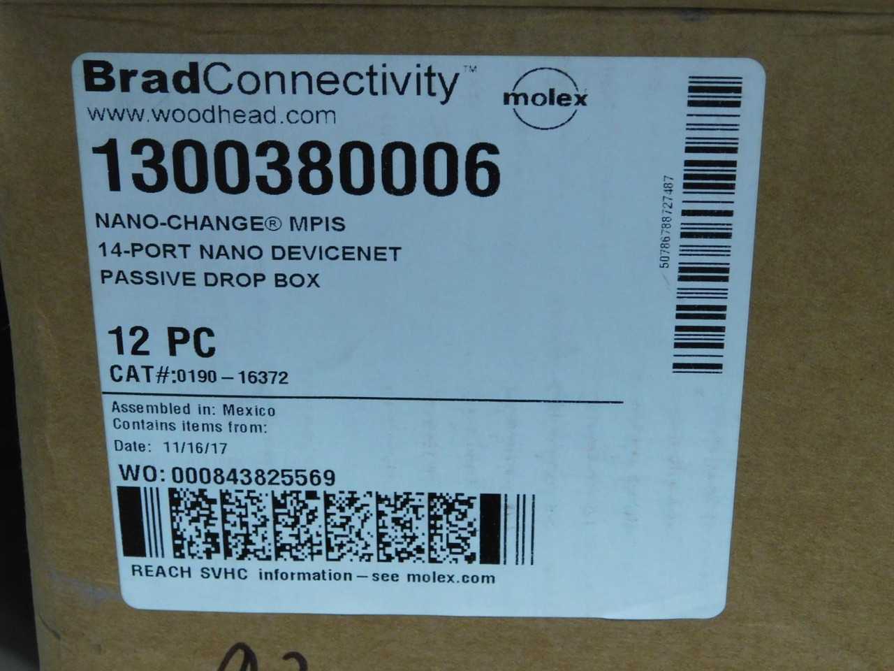 BRAD CONNECTIVITY 1300380006 0190-16372 NANO-CHANGE MPIS 14-PORT NANO DEVICENET PASSIVE DROP BOX T15 - ELECTRICAL COMPONENTS