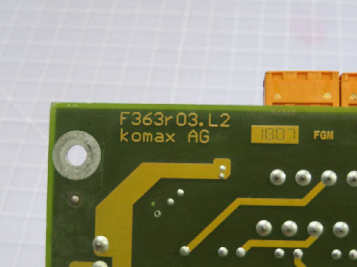 KOMAX F363R03.L2 PCB Circuit Board T249063 For Reliable Performance - PCB CIRCUIT BOARDS