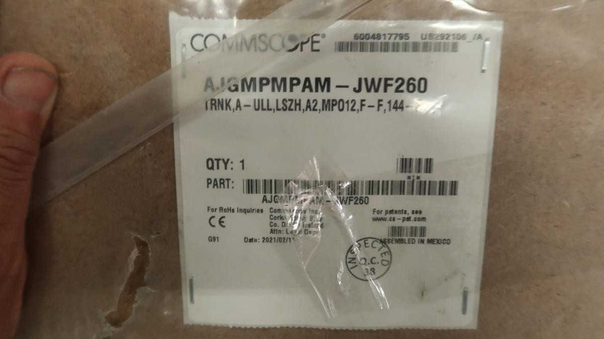 COMMSCOPE AJGMPMPAM-JWF260 TRNKA-ULLLSZHA2MPO12F-F 144-F 260 FT M2440 - FIBER OPTIC CABLE