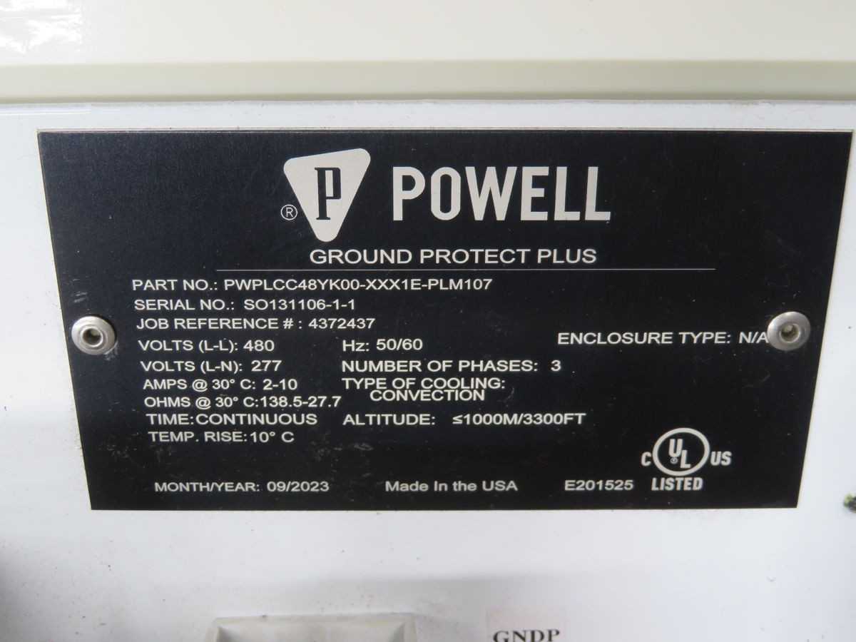 POWELL PWPLCC48YK00-XXX1E-PLM107 ELECTRIC PANEL T255444 - ELECTRICAL COMPONENTS