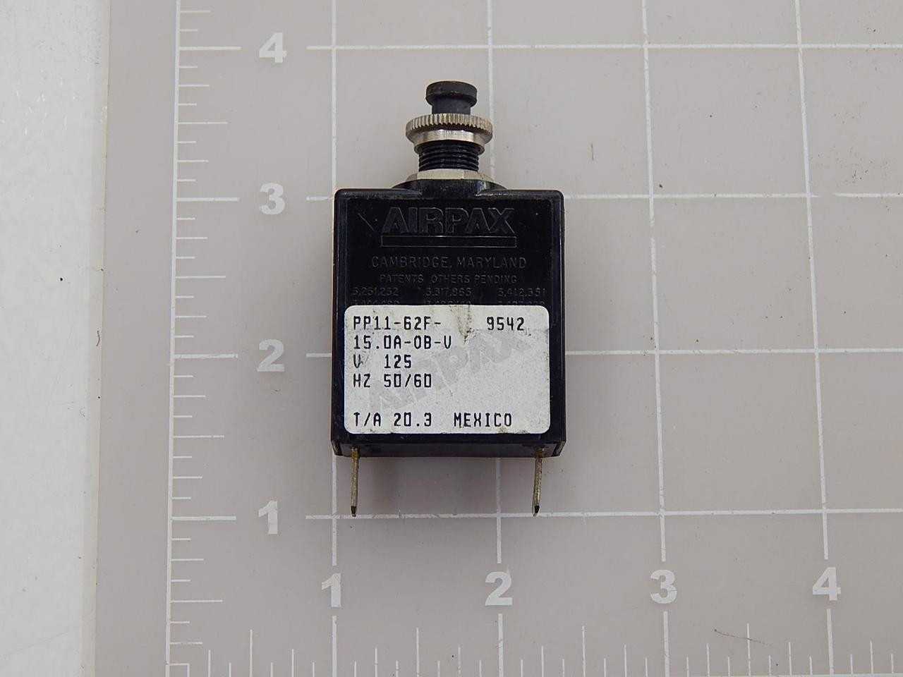 LOT OF 31 AIRPAX PP11-62F-15.0A-0B-V 15 AMP CIRCUIT BREAKER T89148 - CIRCUIT BREAKERS