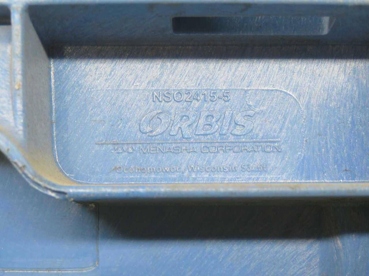 LOT OF 42 ORBIS NSO2415-5 STACKABLE PLASTIC STRAIGHT-WALL TOTE CONTAINER - STORAGE & HANDLING EQUIPMENT