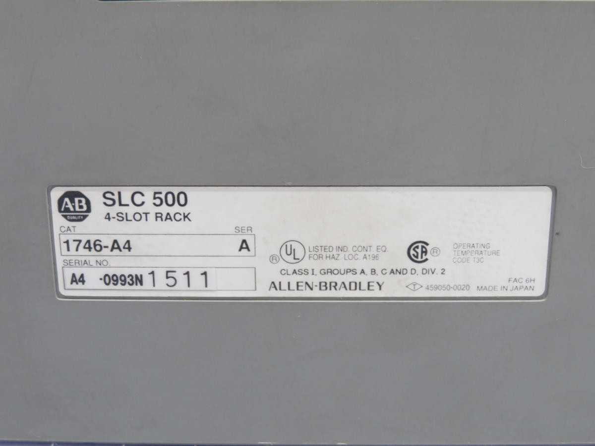 ALLEN BRADLEY 1746-A4 SLC 500 I/O CHASSIS T212507 - AUTOMATION & CONTROLS