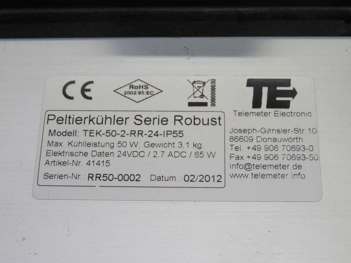 TELEMETER ELECTRONIC TEK-50-2-RR-24-IP55 PELTIER COOLER SERIES ROBUST T252739 - TEMPERATURE CONTROL COMPONENTS
