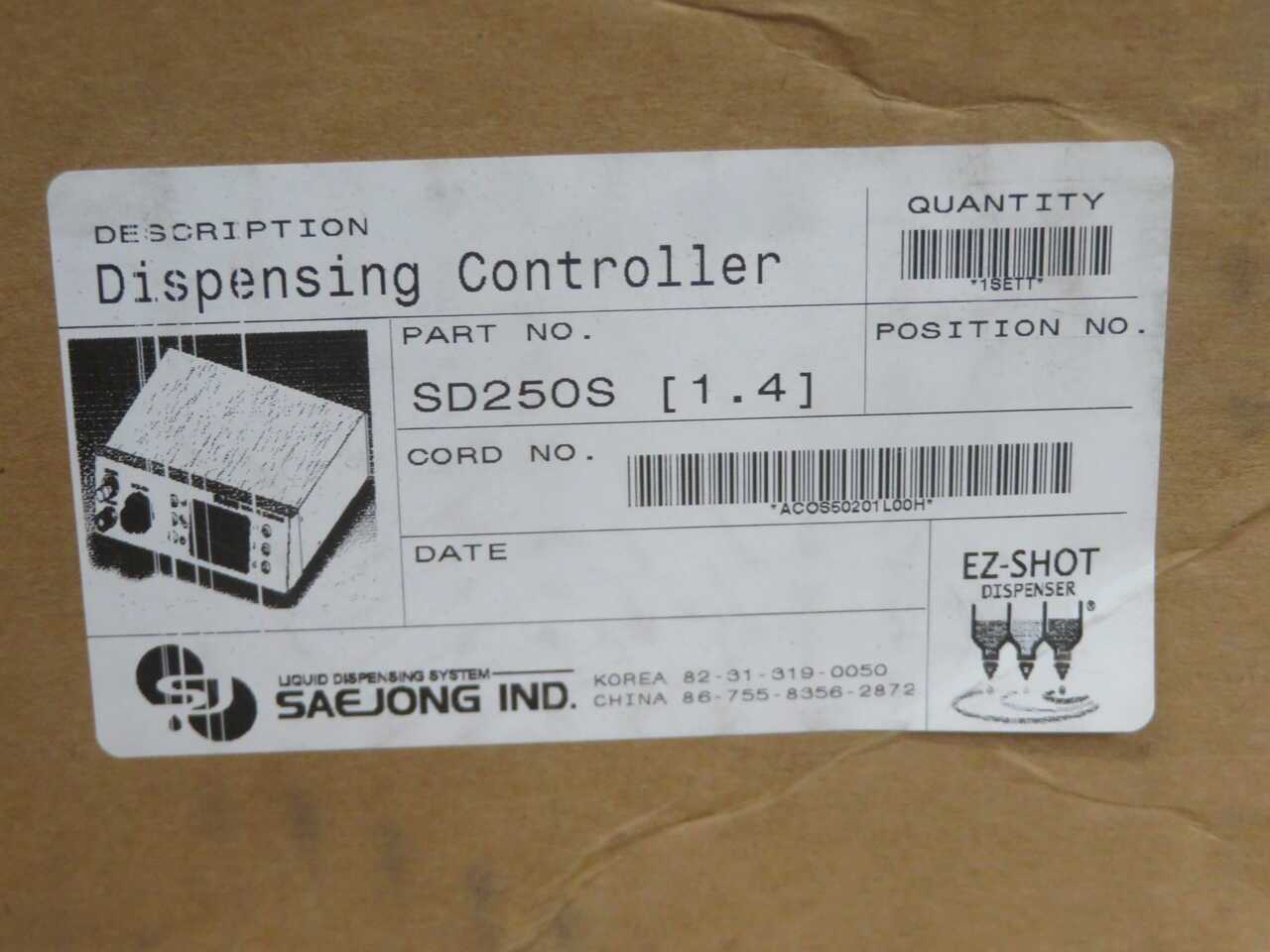 SAEJONG SD250S Fluid Dispensing Controller, Single-Acting, 220V AC - AUTOMATION & CONTROLS