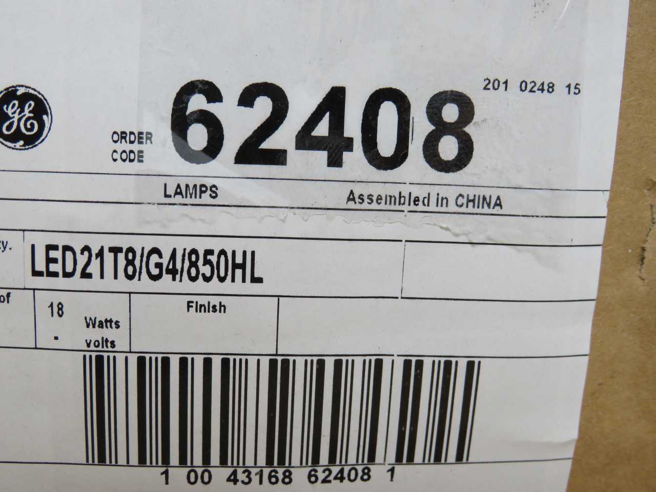 Lot Of 970 GE 62408 18W LED T8 48In Medium Bi-Pin 5000K Tubes - LIGHTING