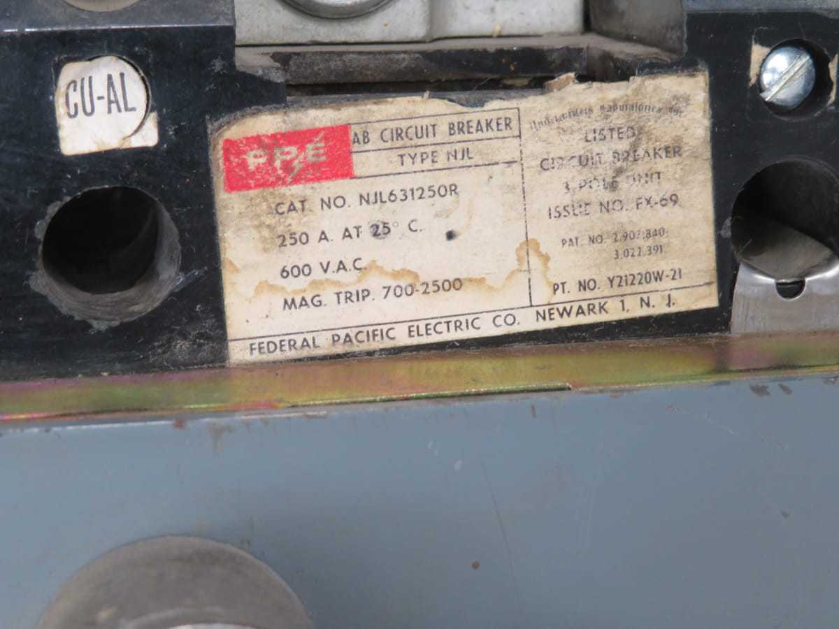 FPE NJL63125OR AB CIRCUIT BREAKER TYPE NJL T197551 - CIRCUIT BREAKERS