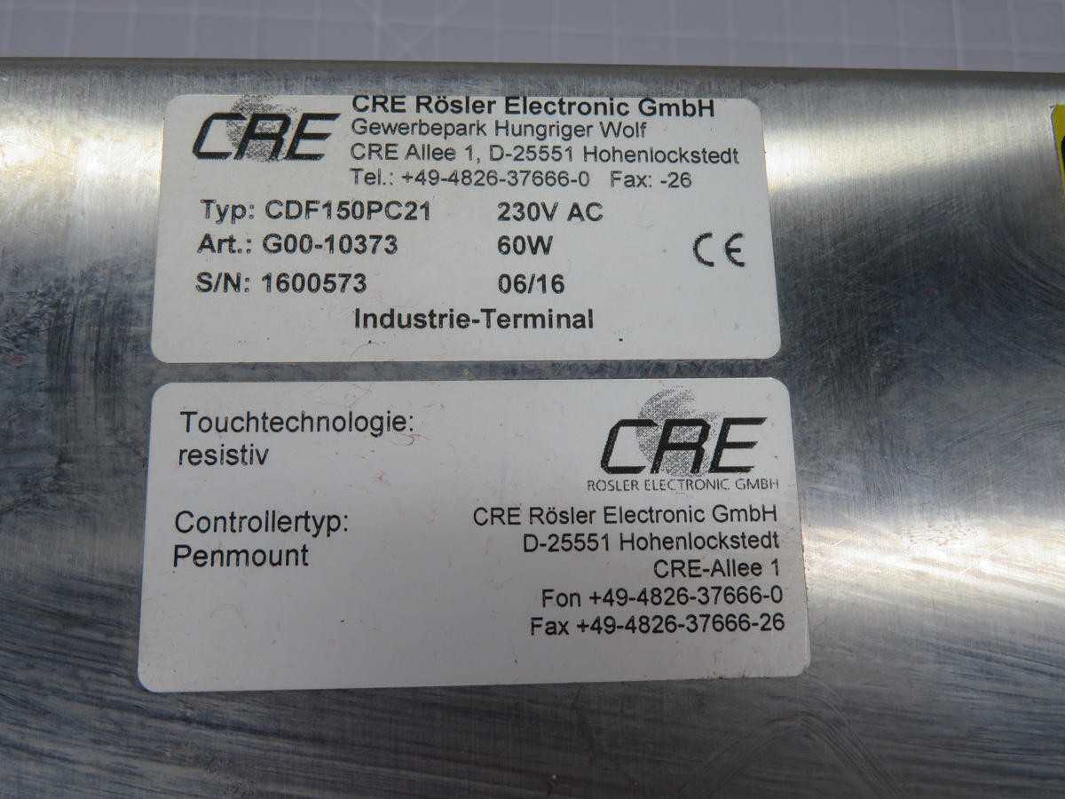CRE CDF150PC21 CONTROL PANEL T220906 - OPERATOR CONTROLS