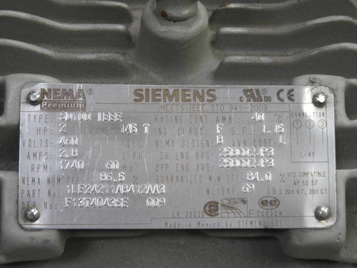 SIEMENS 1LE24211AB412AA3 MOTOR T236303 - AC MOTOR