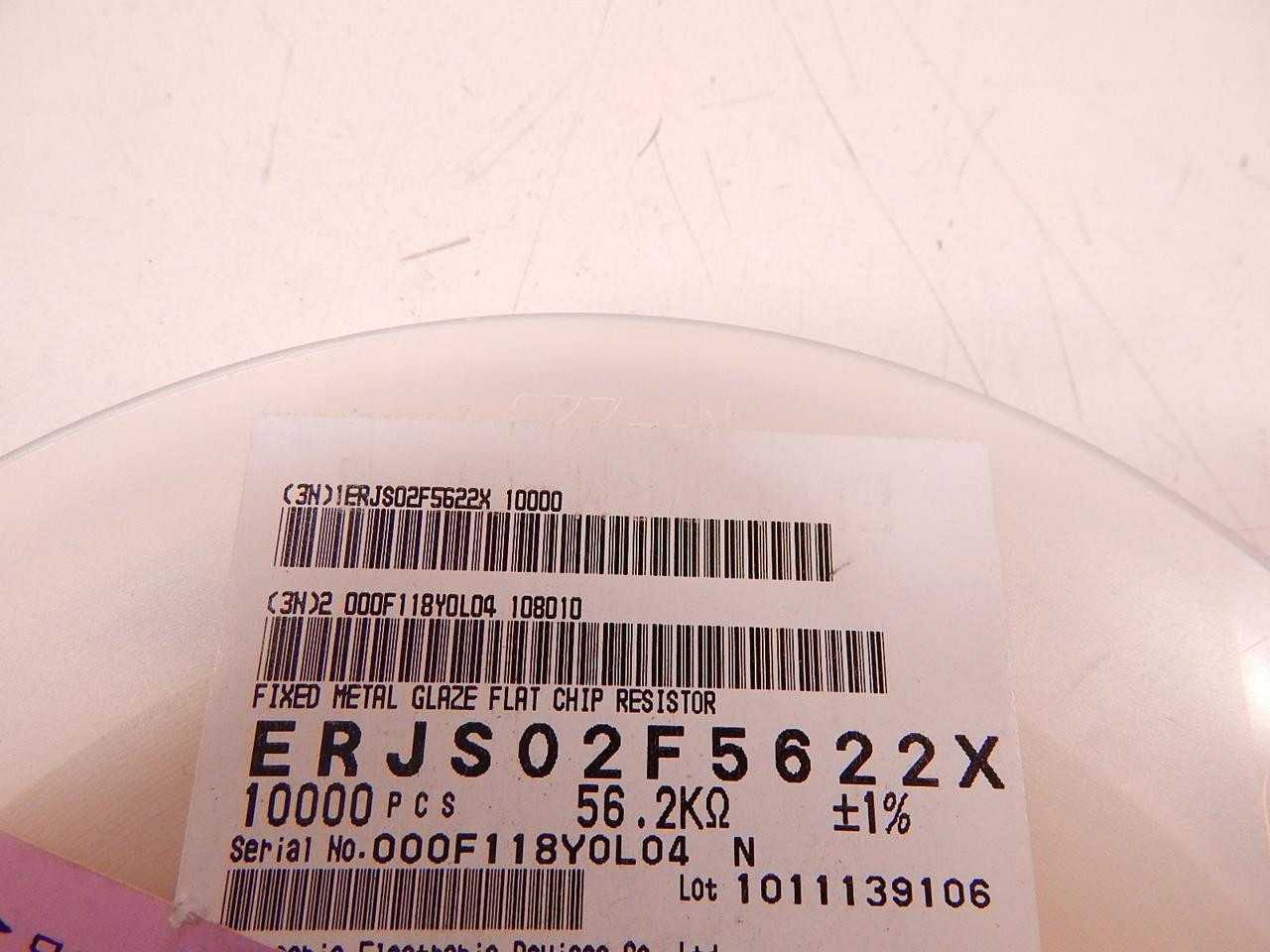 LOT OF 9980 ERJS02F5622X THICK FILM RESISTORS SMD 0402 56.2KOHMS 1% ANTI-SULFUR T78121 - ELECTRICAL COMPONENTS