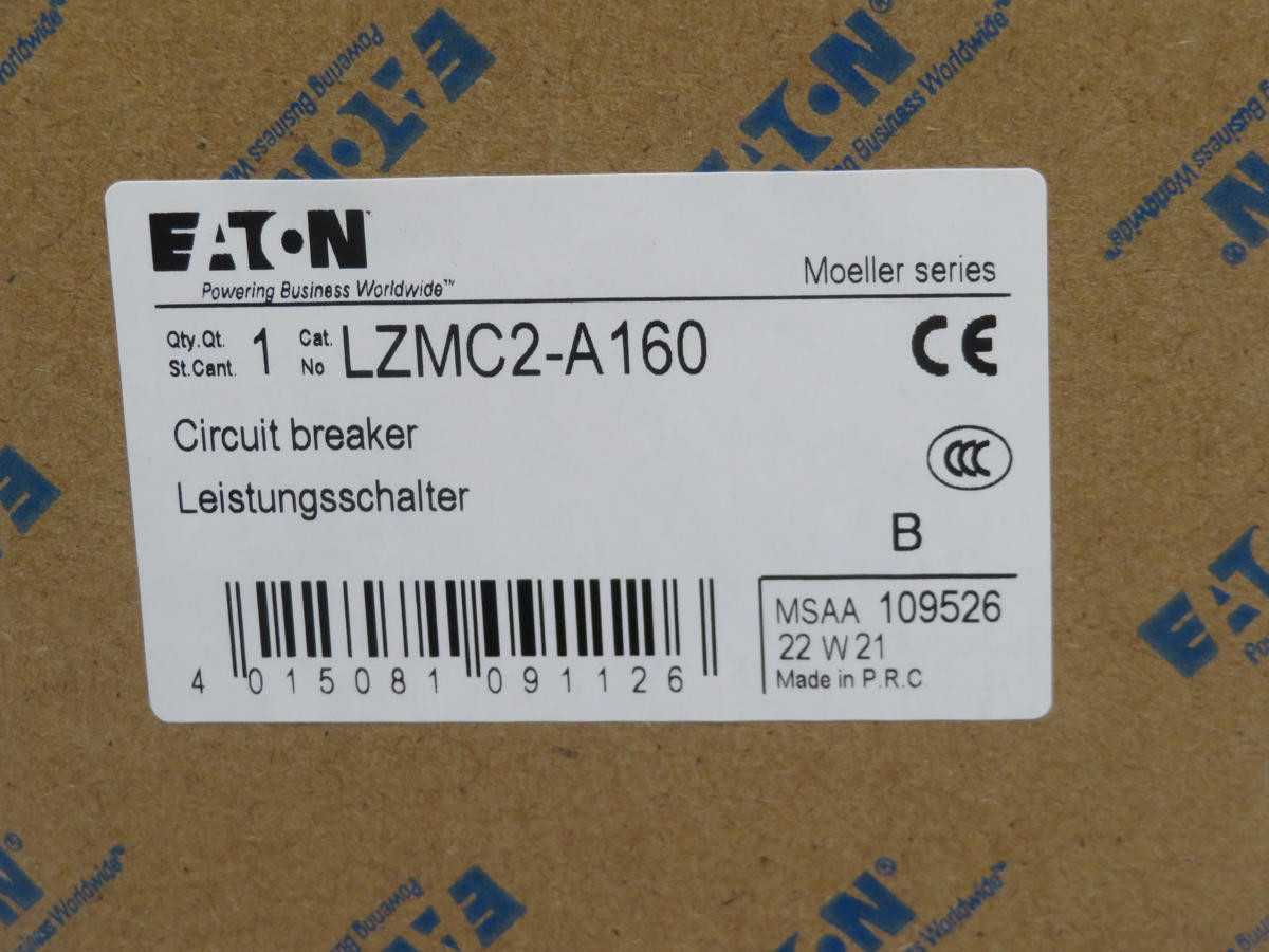 EATON LZMC2-A160 CIRCUIT BREAKER 3P 160AMP CIRCUIT BREAKER T200143 - AUTOMATION & CONTROLS