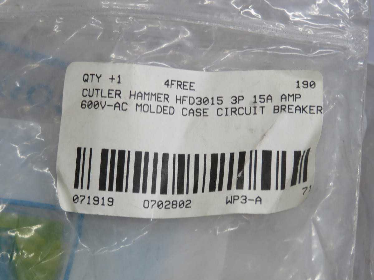 EATON HFD3015 CUTLER HAMMER MOLDED CASE CIRCUIT BREAKER T213079 - CIRCUIT BREAKERS