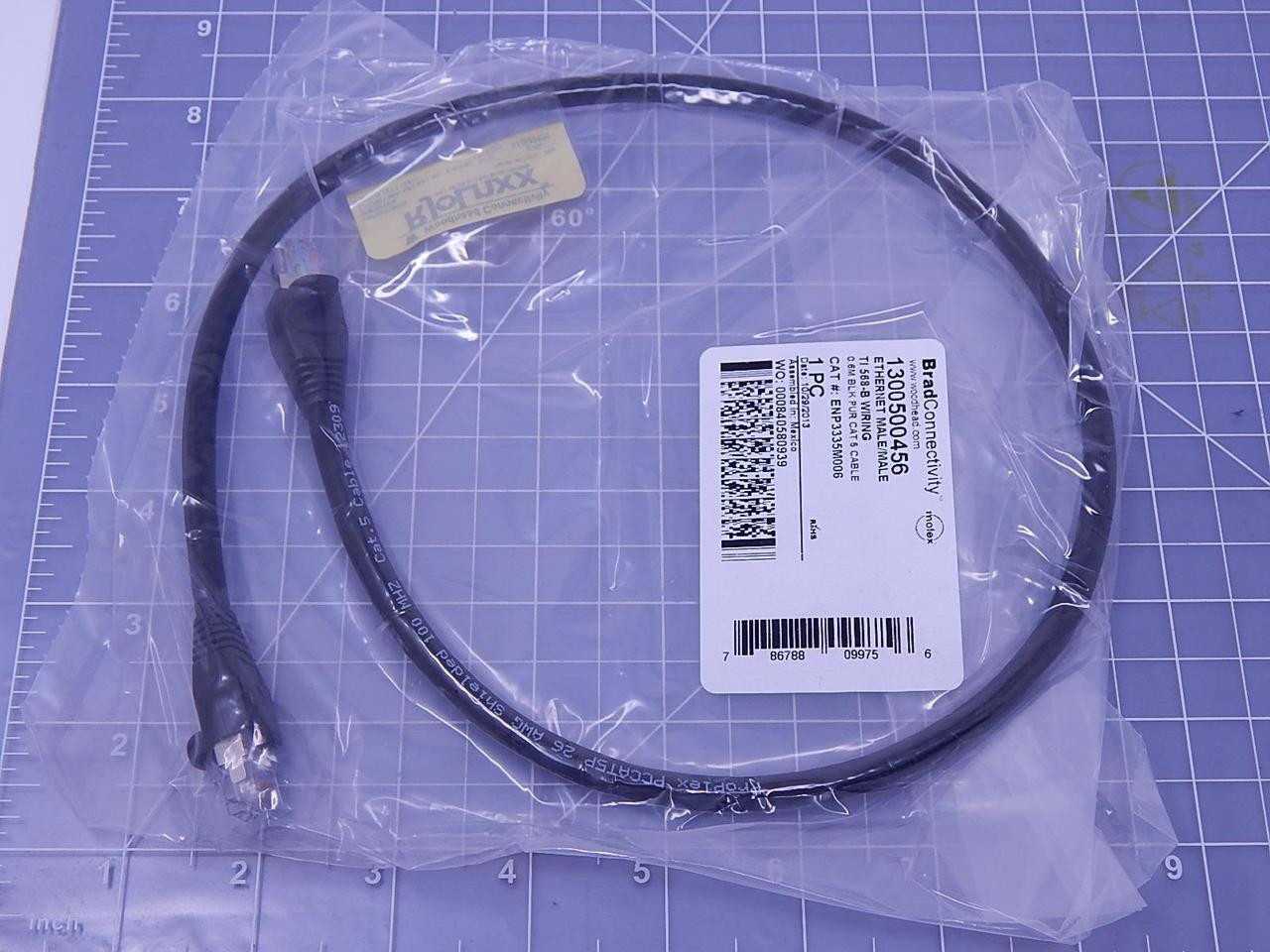 LOT OF 50 BRAD CONNECTIVITY 1300500456 ETHERNET MALE/FEMALE CABLE T105602 - PLUGS & RECEPTACLES