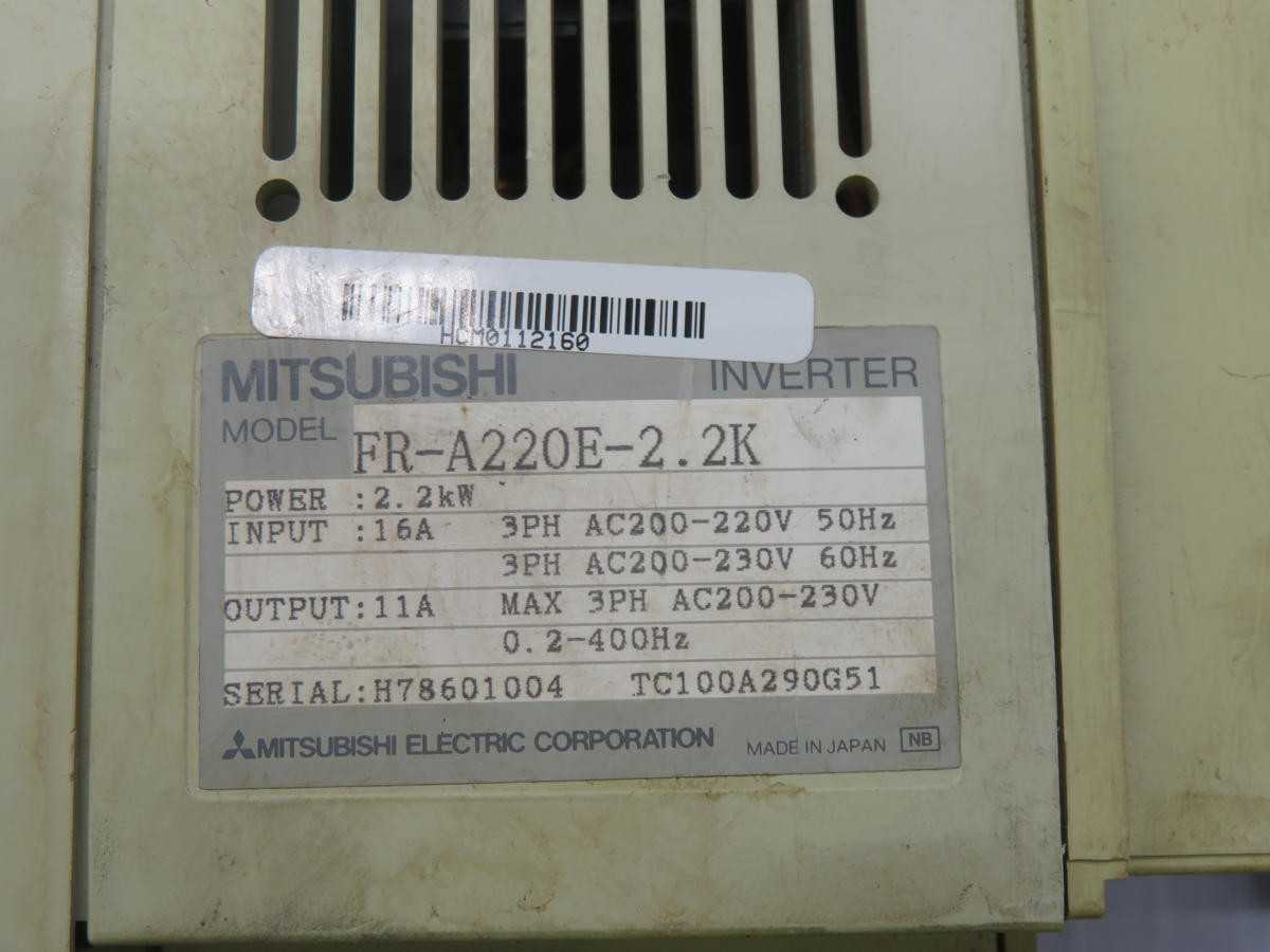 MITSUBISHI FR-A220-E-2.2K INVERTER DRIVE T225754 - AC VFD DRIVES
