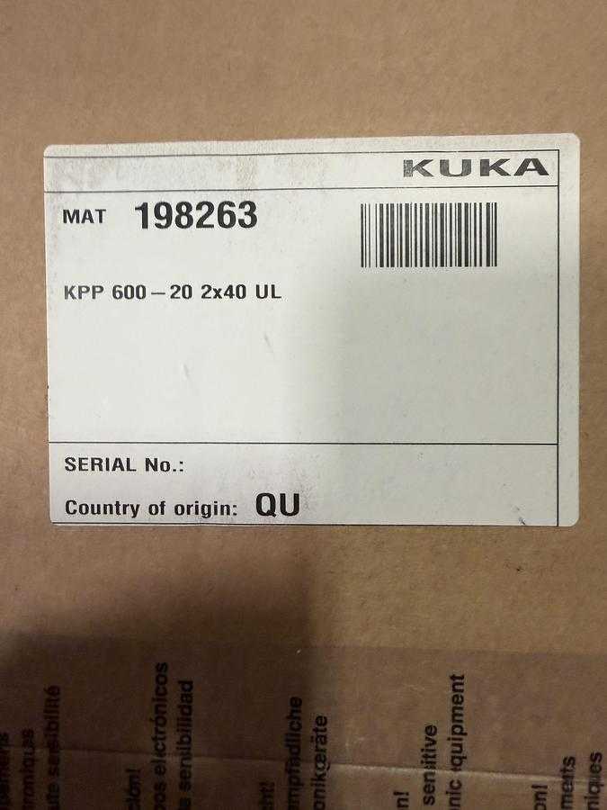 KUKA Servo Drive Art No. 00198263 KPP 600-20-2X40 Type ECMBP2D3444BE531 - SERVO DRIVES