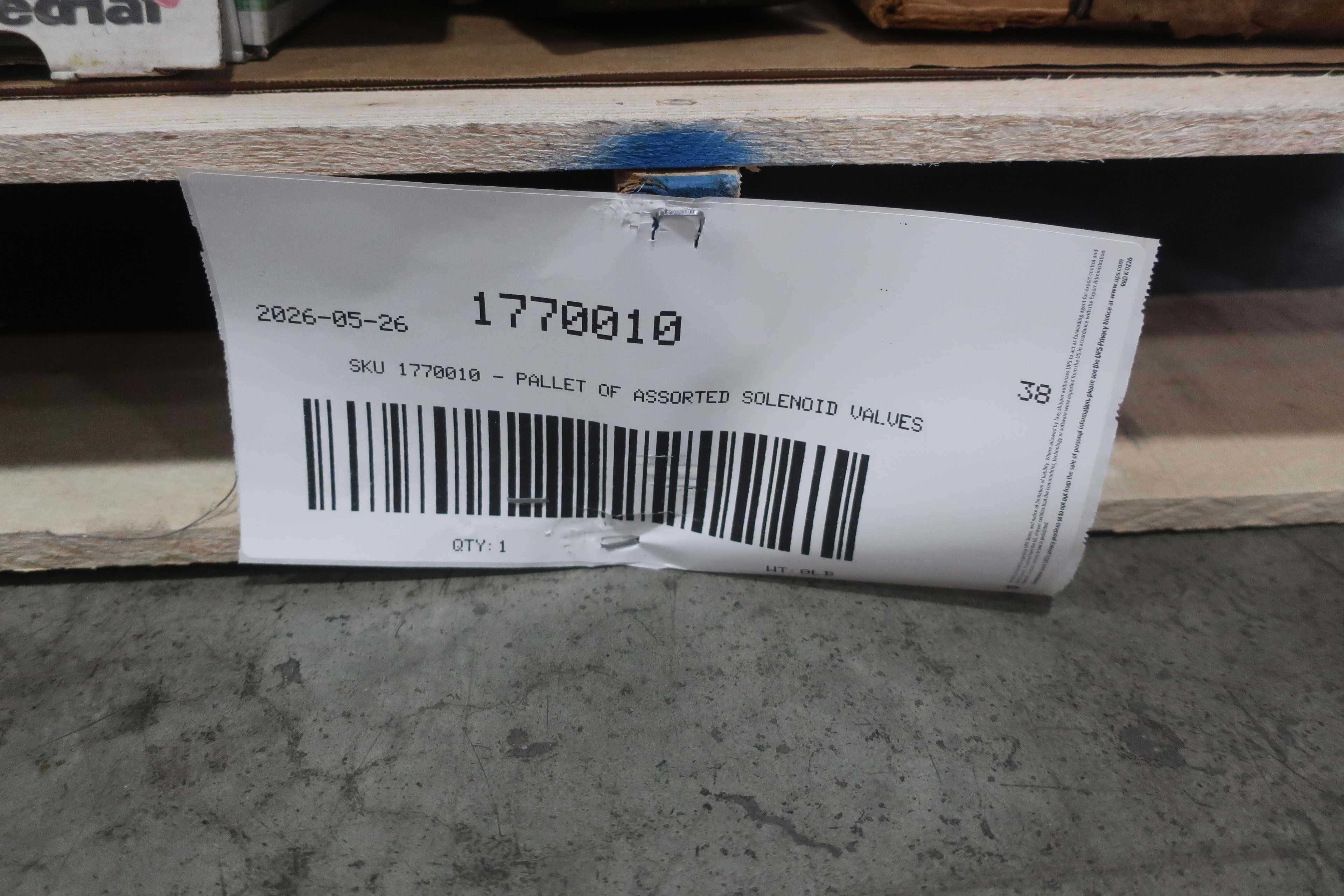 SKU 1770010 - PALLET OF ASSORTED SOLENOID VALVES - SOLENOID VALVE