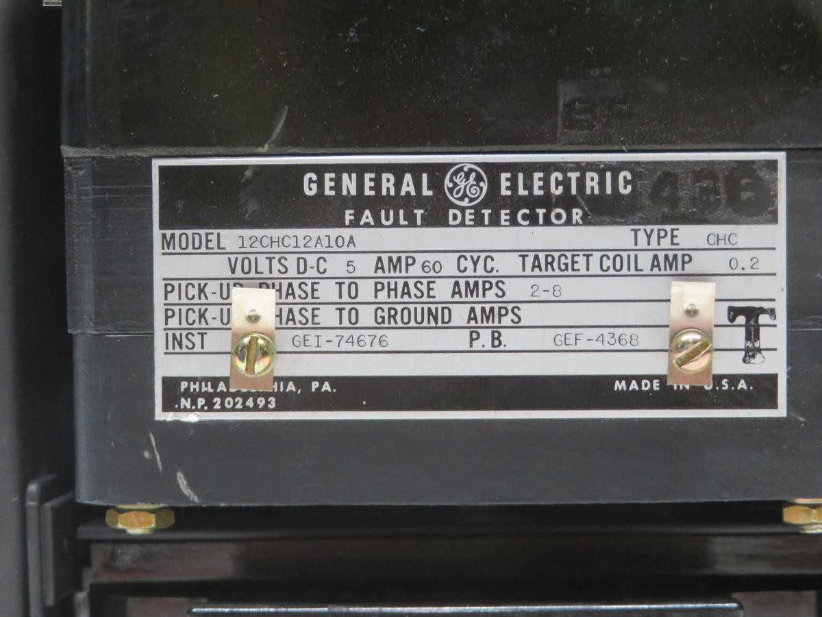 GE 12CHC12A10A Fault Detector Relay Type CHC T210537 - ELECTRICAL COMPONENTS