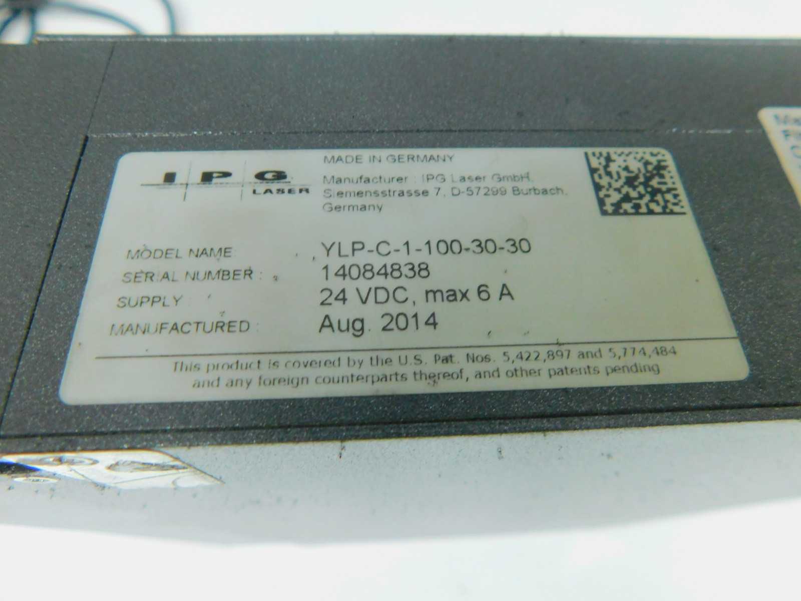 IPG YLP-C-1-100-30-30 Ytterbium Fiber Laser For Precision Cutting - LAB & SCIENTIFIC