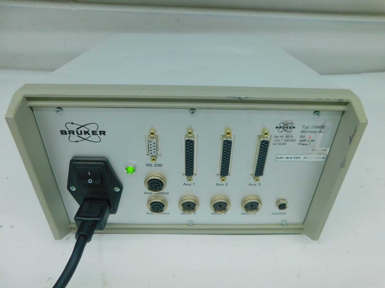 BRUKER I19498 CONTROL UNIT MODULE, XYZ MOTION CONTROL, 120/240 VAC, 1 PHASE - OPERATOR CONTROLS