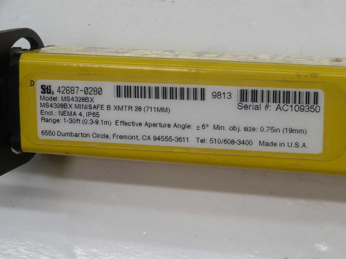 STI MS4328BX 42687-0280 LIGHT CURTAIN TRANSMITTER T247309 - INDUSTRIAL PARTS