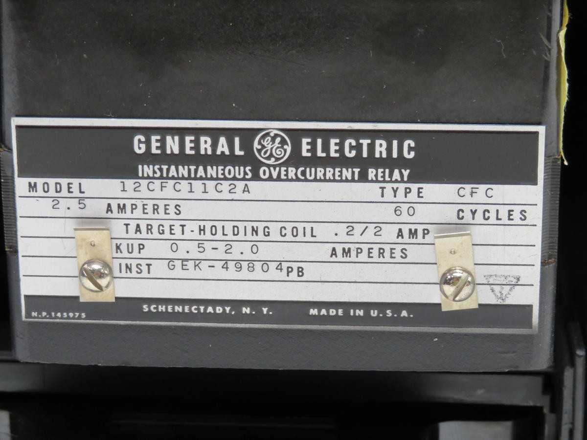 GE 12 CFC11C2A TYPE CFC INSTANTANEOUS OVERCURRENT RELAY T210303 - ELECTRICAL COMPONENTS