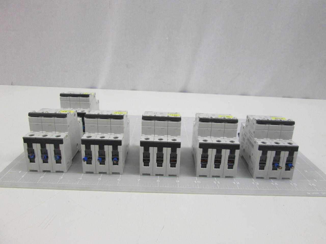 LOT OF 6 SIEMENS 5SY6316-7 SUPPLEMENTARY PROTECTOR 3P 16A  CURVE C T60281 - CIRCUIT BREAKERS