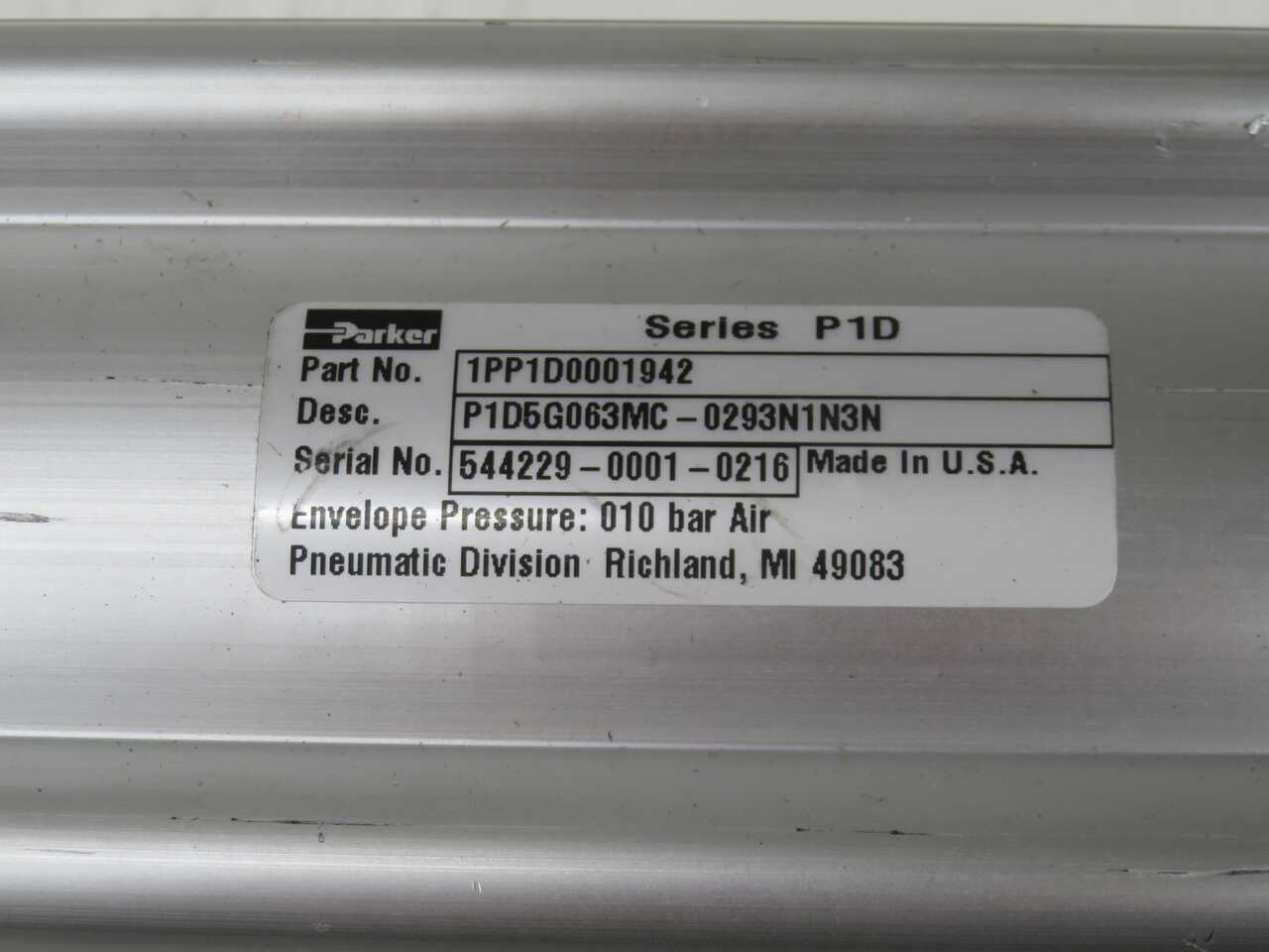 Parker P1D5G063MC-0293N1N3N Pneumatic Cylinder T271329 - PNEUMATIC CYLINDERS & ACTUATORS