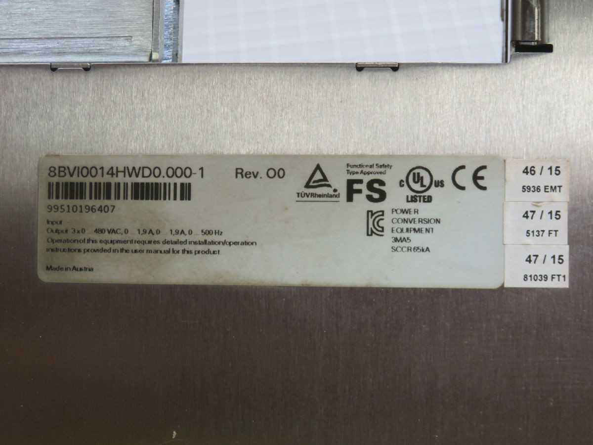 B&R 8BVI0014HWD0.000-1 INVERTER MODULE T260465 - POWER INVERTERS