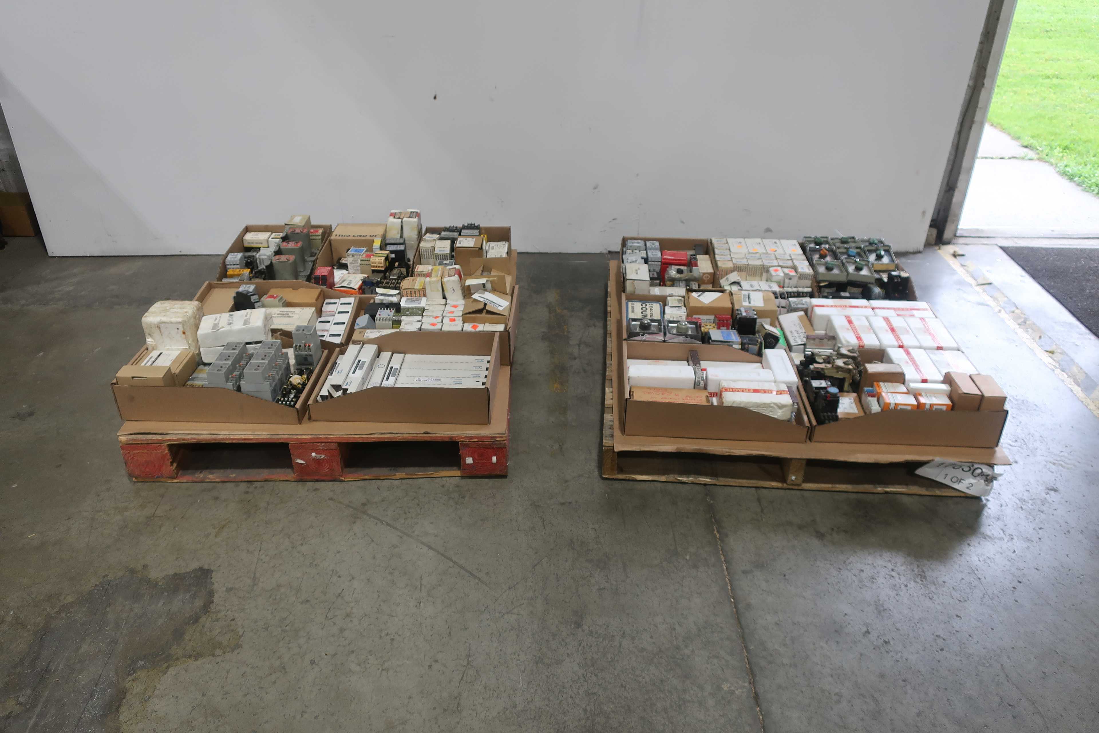 SKU 1763042 - 2 PALLETS OF ASSORTED RELAYS, COUNTERS, AND TIMERS - ELECTRICAL RELAYS
