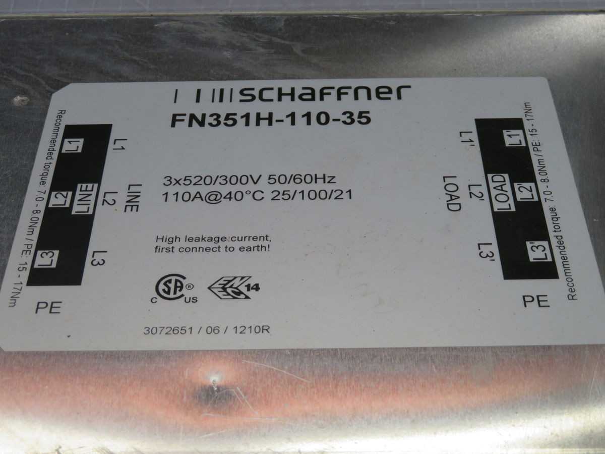 SCHAFFNER FN351H-110-35 POWER LINE FILTER T248066 - LINE FILTERS