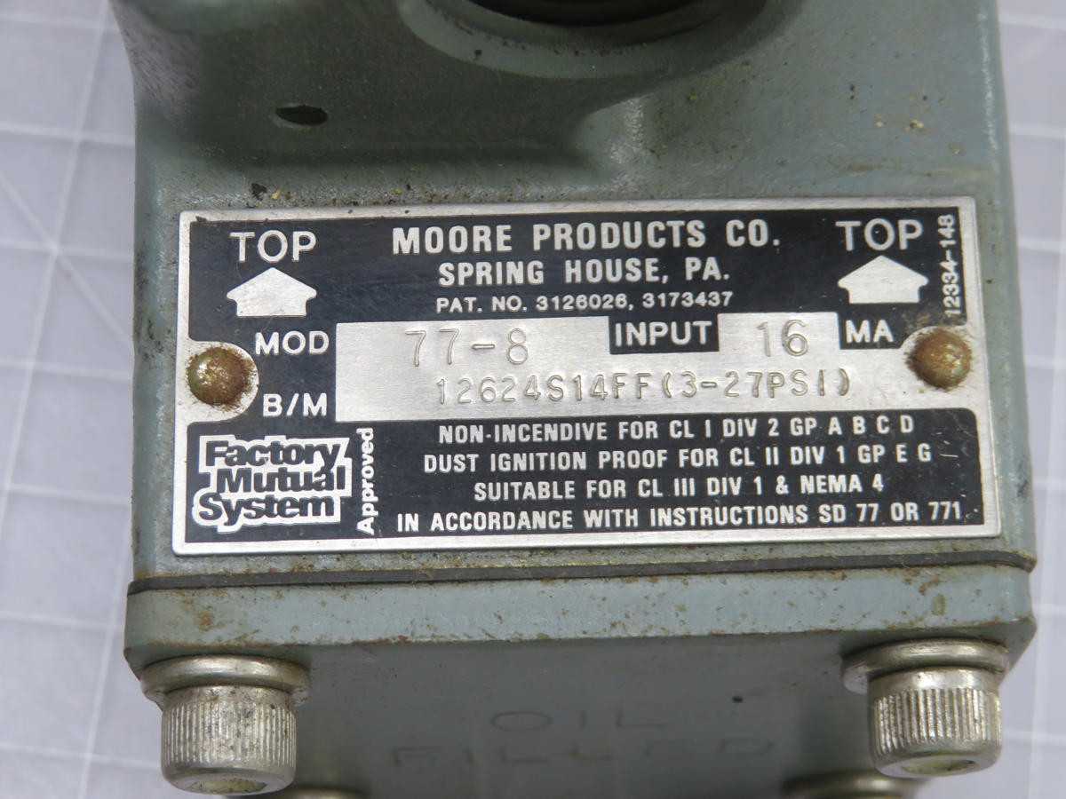 MOORE 77-8 TRANSDUCER T244393 - PRESSURE TRANSMITTER