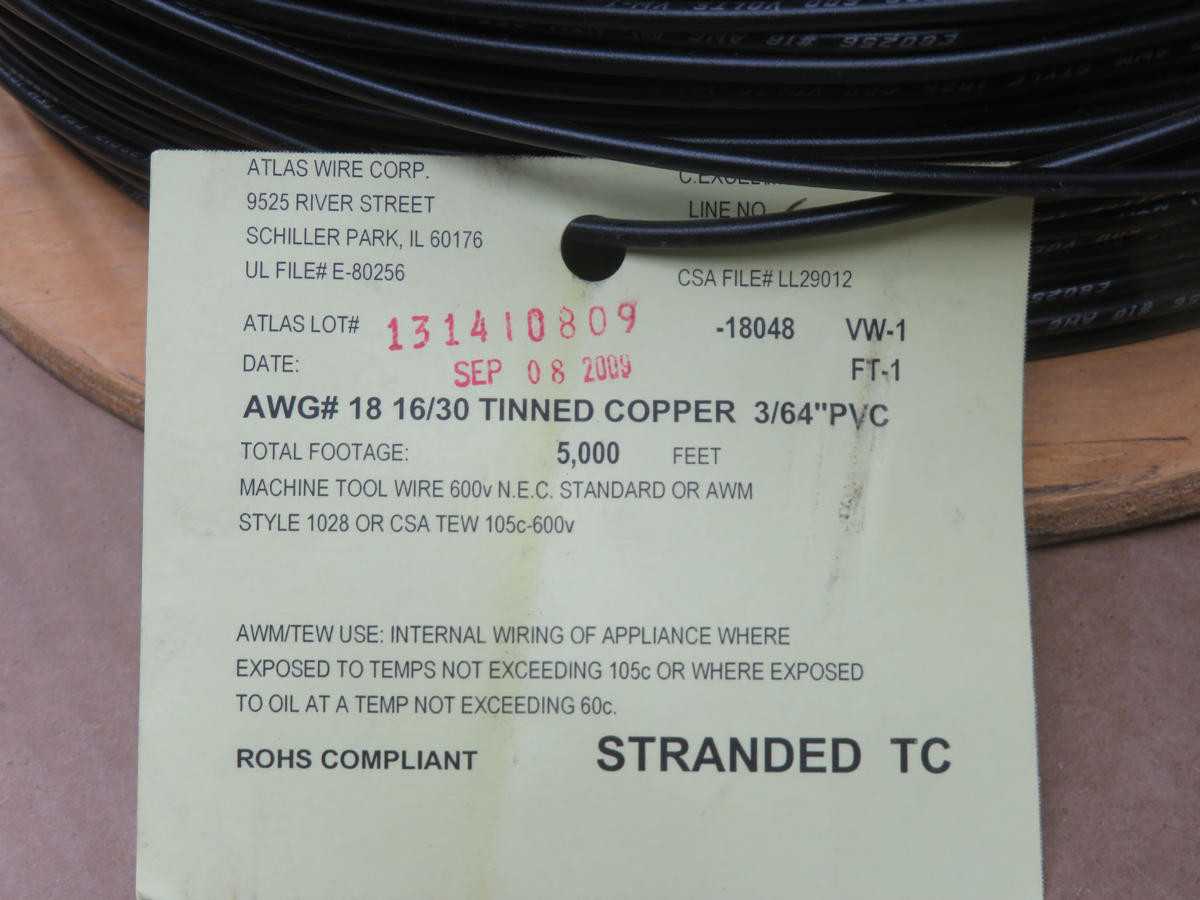LOT OF 4800 ATLAS 131410809 WIRE T216738 - ELECTRICAL WIRE
