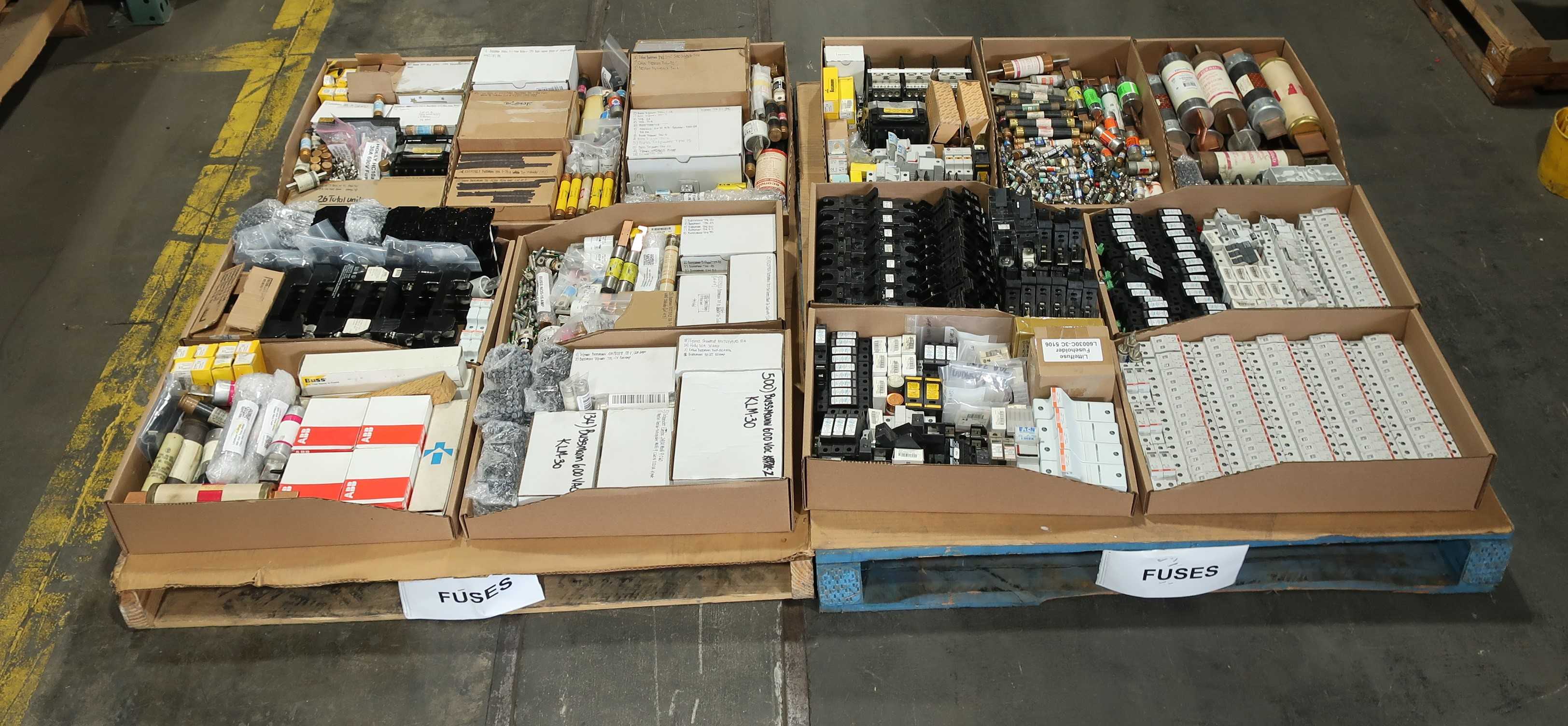 SKU 1779613 - 2 PALLETS OF ASSORTED FUSES AND FUSE HOLDERS - FUSES
