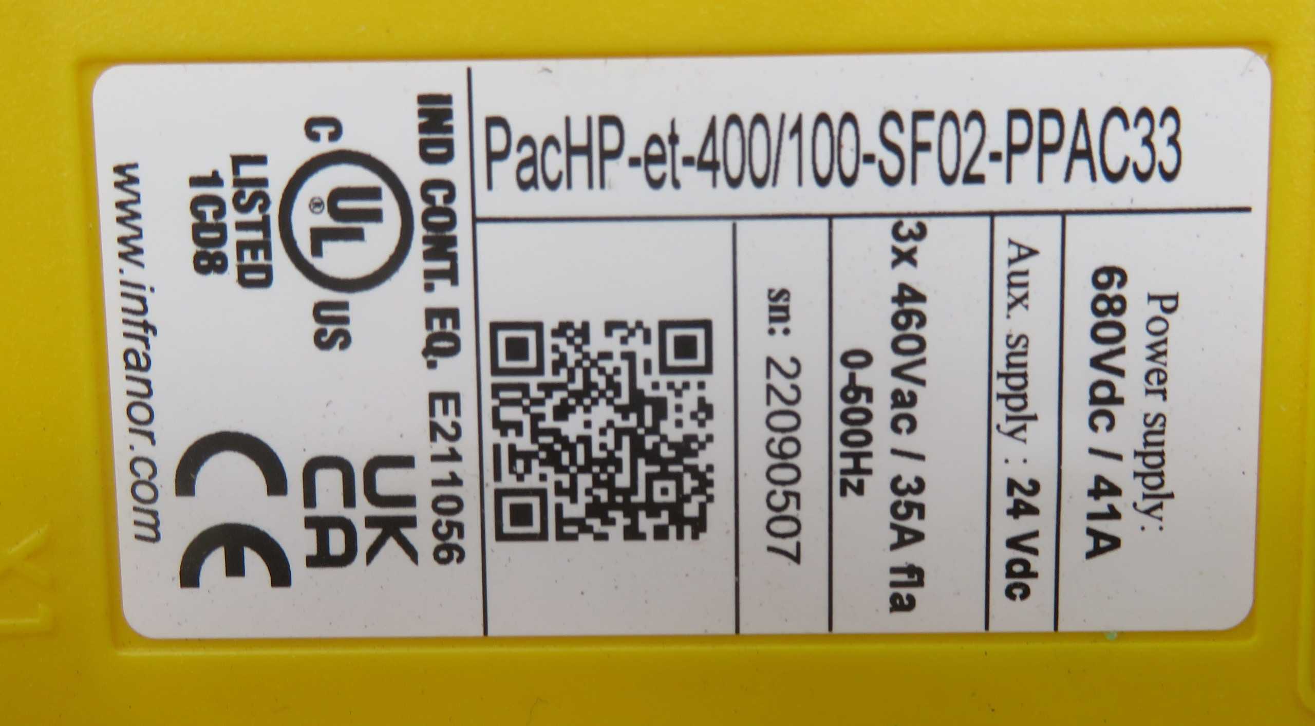 INFRANOR PACHP-ET-400/100-SF02-PPAC33 SERVO DRIVE - SERVO MOTORS