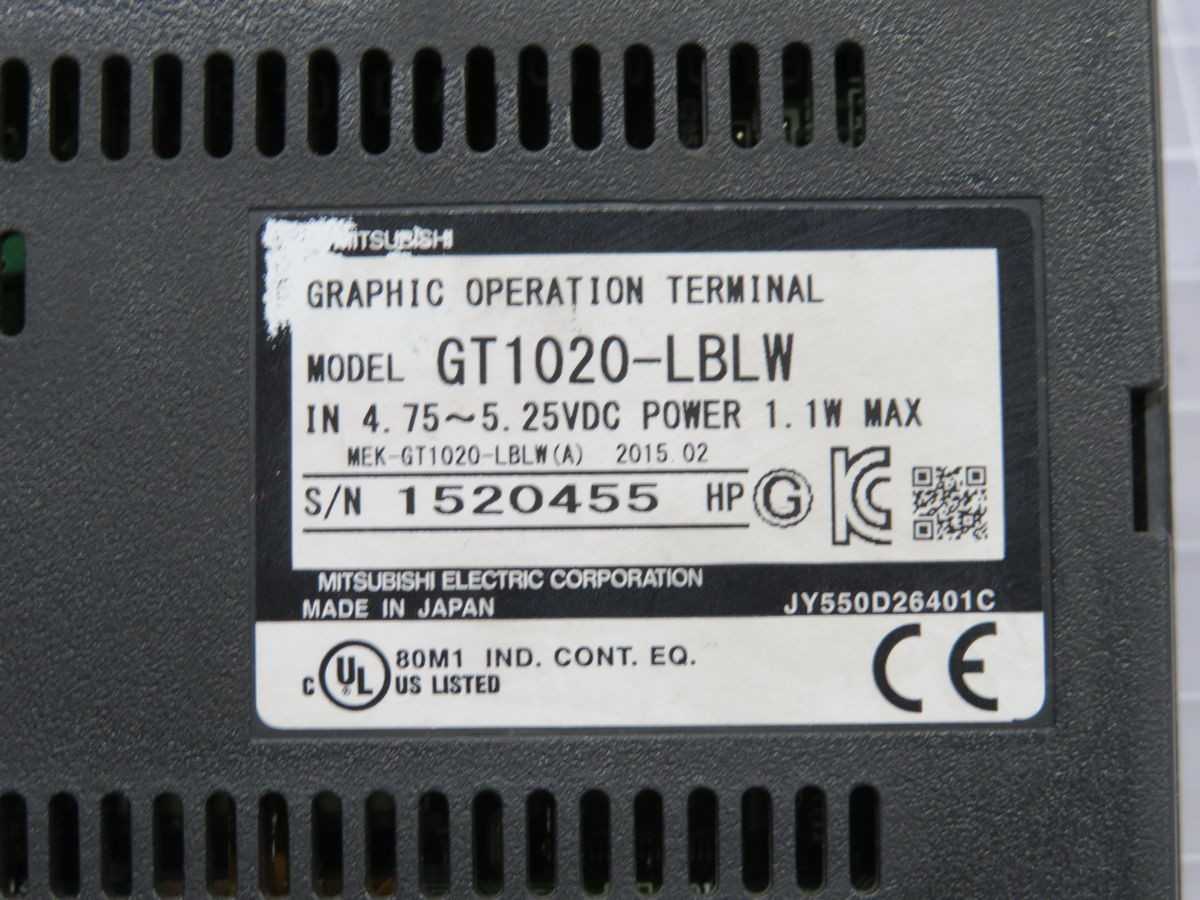 MITSUBISHI GT1020-LBLW OPERATOR INTERFACE T255847 - OPERATOR INTERFACE PANELS