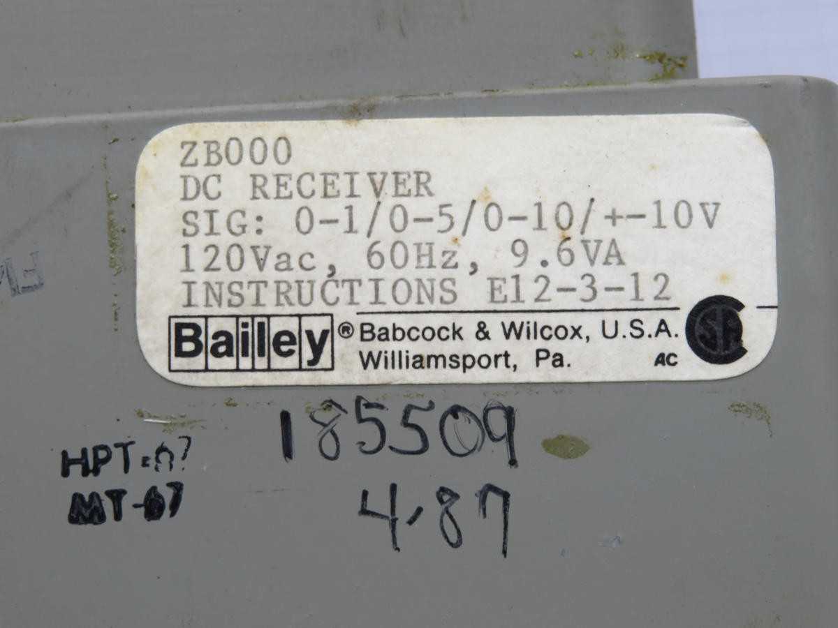 BAILEY ZB000 DC RECEIVER CONTROL MA/V T213888 - SIGNAL CONDITIONERS