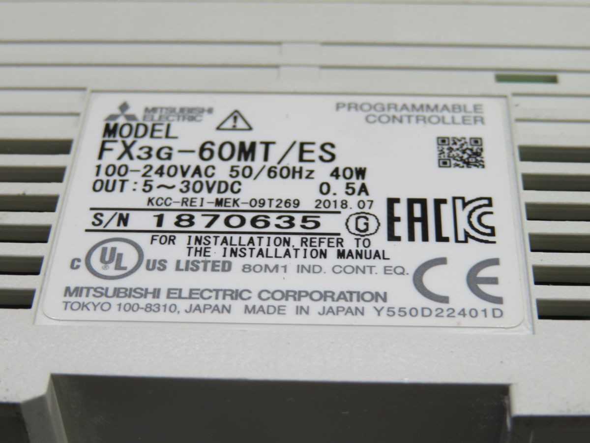 MITSUBISHI FX3G-60MT/ES PROGRAMMABLE CONTROLLER T255343 - PLC MODULES