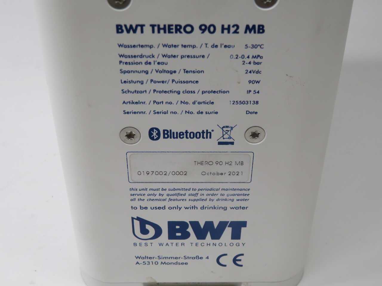 BWT THERO 90 H2 MB WATER TREATMENT SYSTEM T270522 - WATER TREATMENT EQUIPMENT