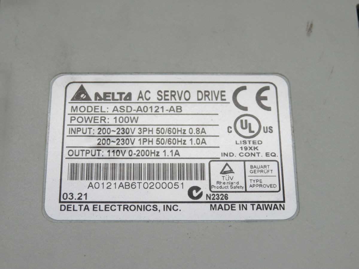 Delta Electronics ASD-A0121-AB AC Servo Drive T256593 - AC VFD DRIVES