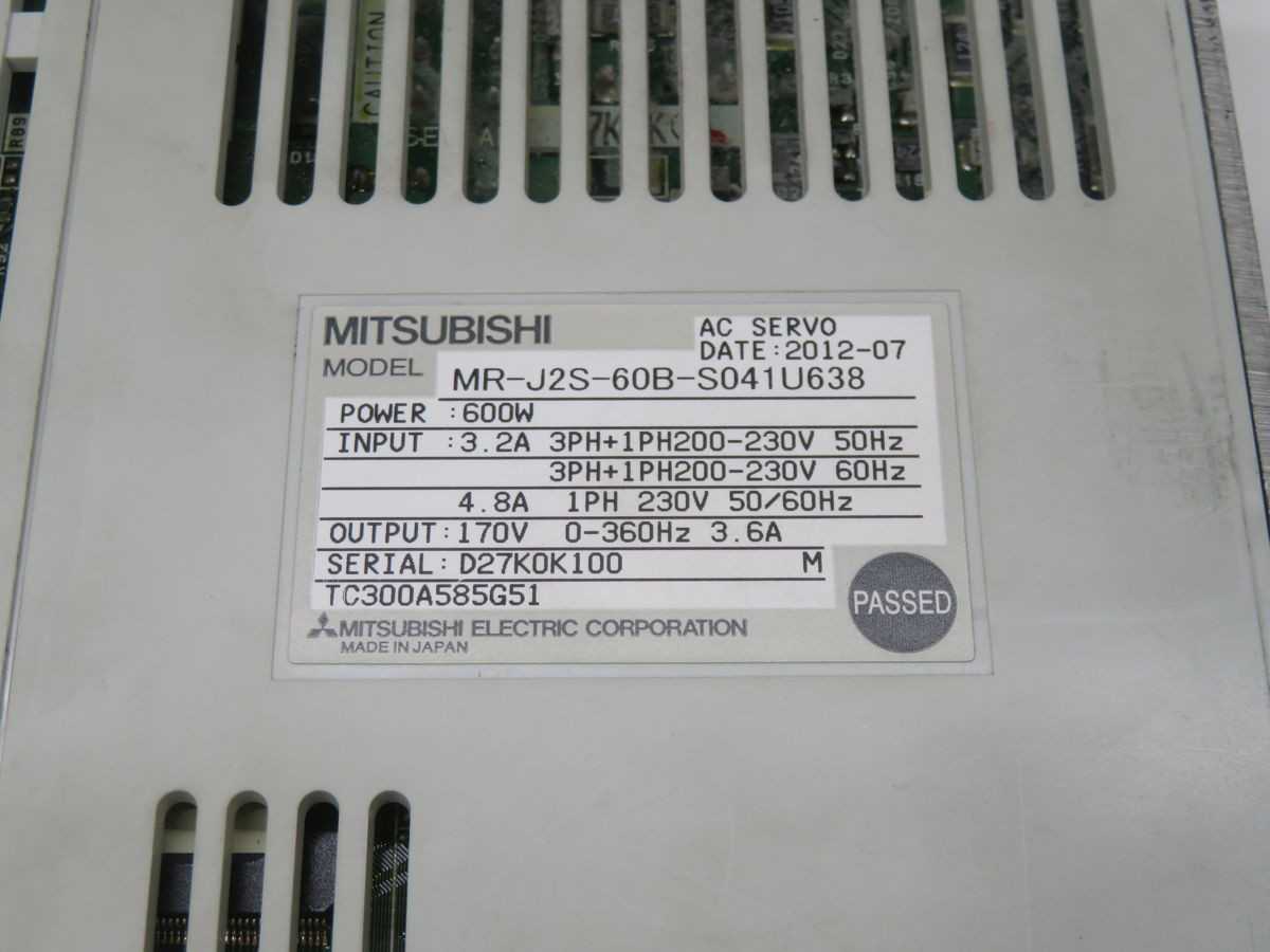 MITSUBISHI MR-J2S-60B-S041U638 SERVO AMPLIFIER T249328 - SERVO