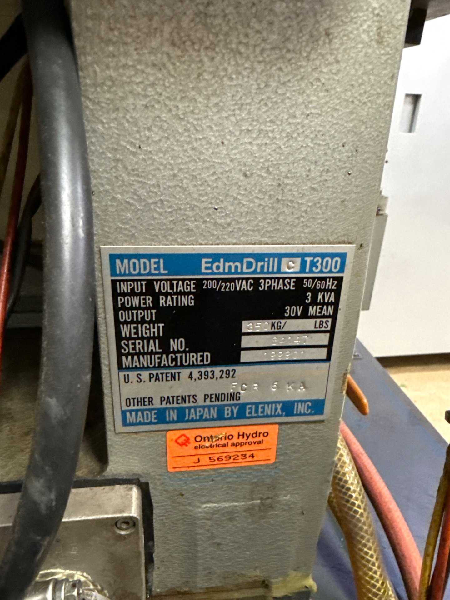 1999 Elenix CT300R EDM Machine - 12" Table, 220V, 8" Y-Axis Travel - HOLE DRILLING EDM MACHINE