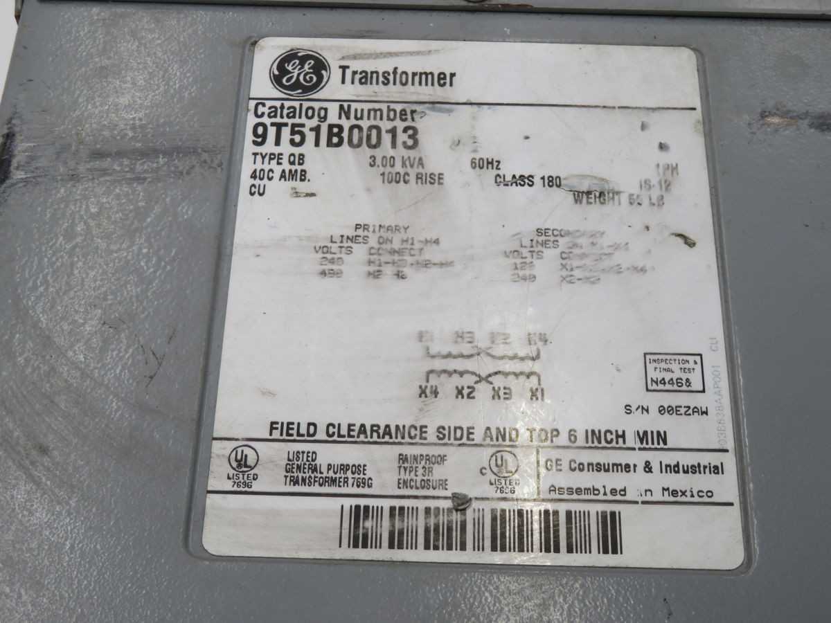 GE 9T51B0013 GENERAL PURPOSE TRANSFORMER T247491 - MACHINING ACCESSORIES & TOOLING